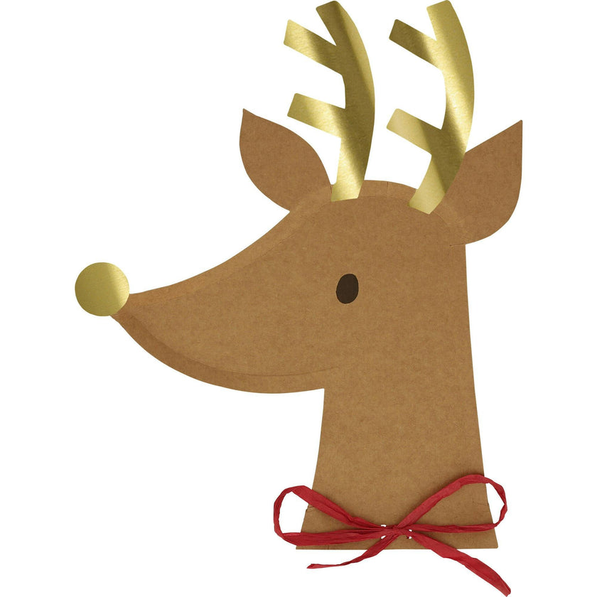 Reindeer With Raffia Bow Plates