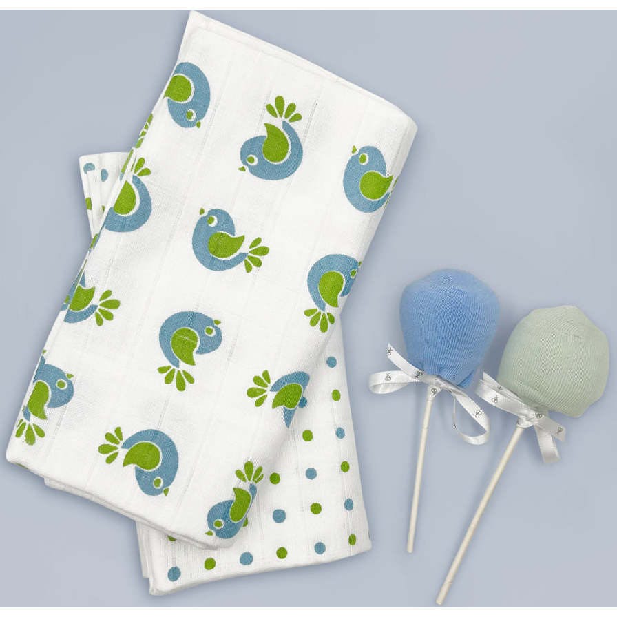 Swaddles and Socks New Baby Gift Set