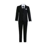Black Suit with White Accents