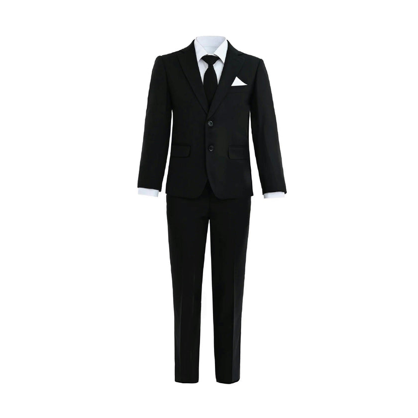 Black Suit with White Accents