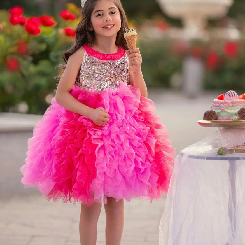 Princess Rosabelle Ruffle Dress - Girls Party Dress