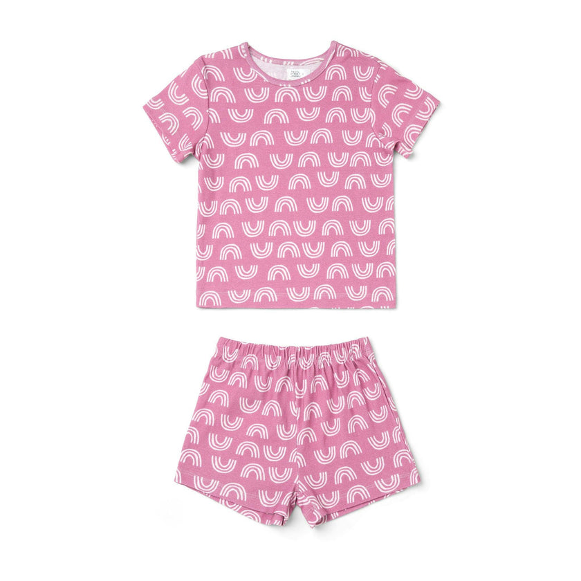 Rainbow Print 2-Piece Short Sleeve Tee & Short Playset