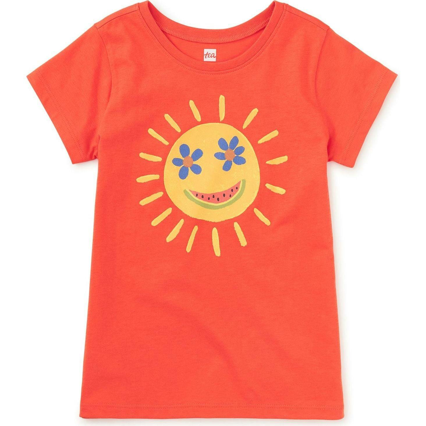 Smiley Sun Graphic Tee, Orange