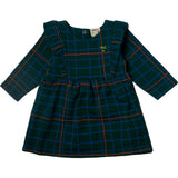 Recycled Cotton Grid Baby Ruffle Dress