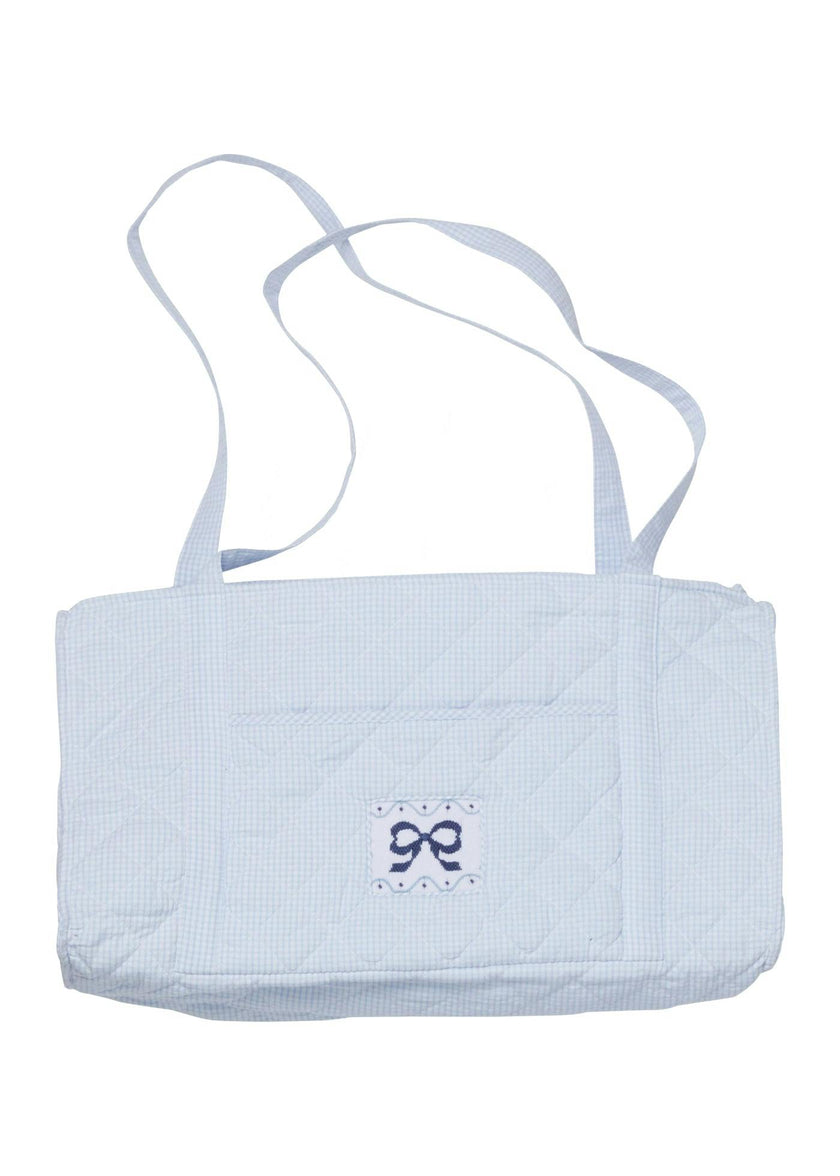 Quilted Luggage - Blue Bow