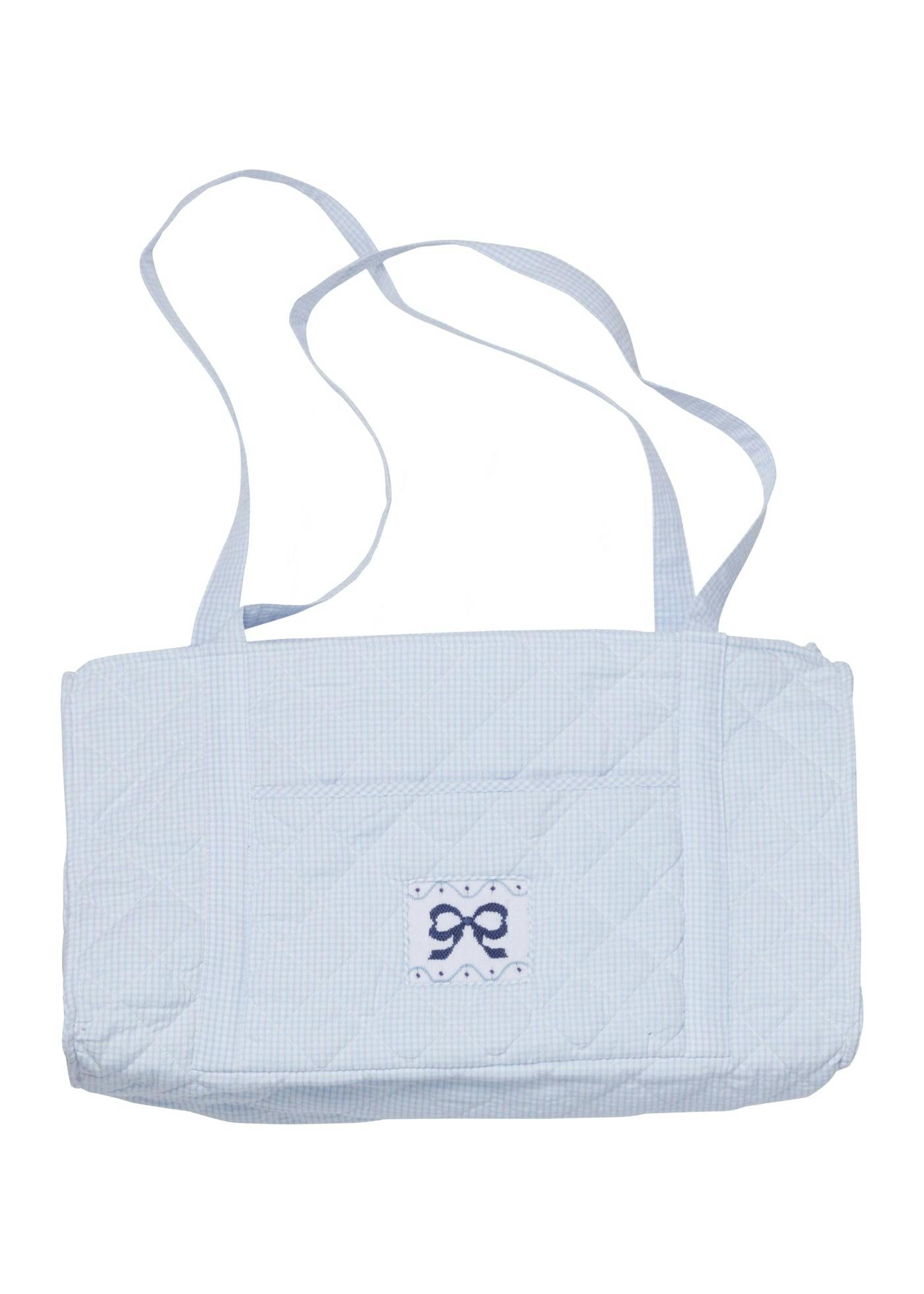 Quilted Luggage - Blue Bow