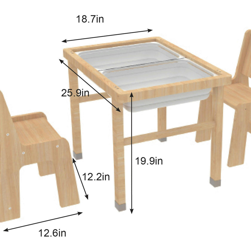 Cordia Wooden Kids Activity Table & Chair Set – Montessori-Inspired Desk for Play & Learning