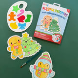 Playful Painters Easy Watercolor Painting Kit - Merry & Bright - 12 Cards 12 Palettes 1 Paintbrush