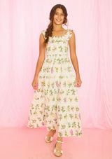 Emely Frill Embroidered Maxi Dress