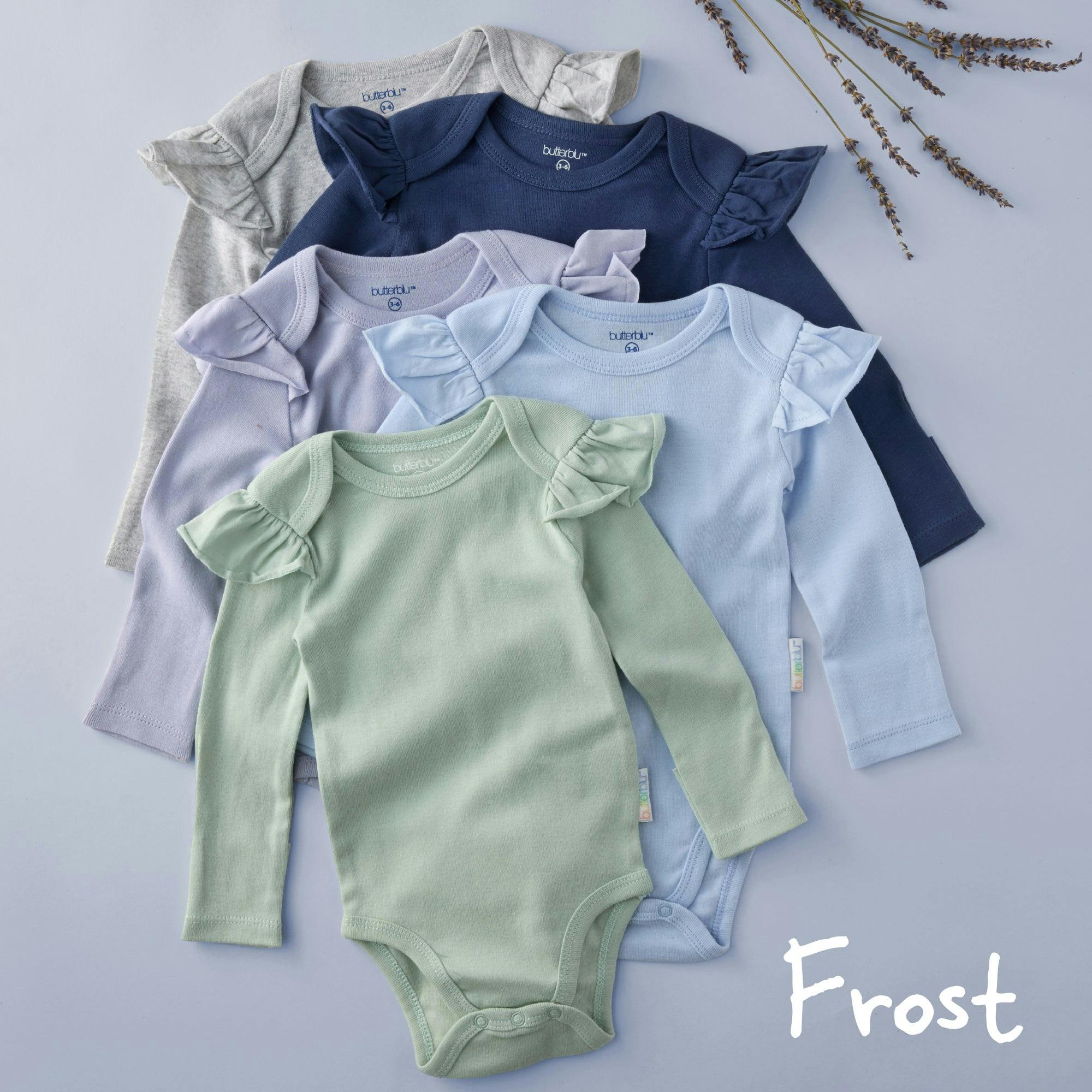 ASHLEY 5-Pack Long Sleeve Ruffle Bodysuits