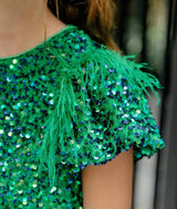 Emerald Shimmer Party Dress