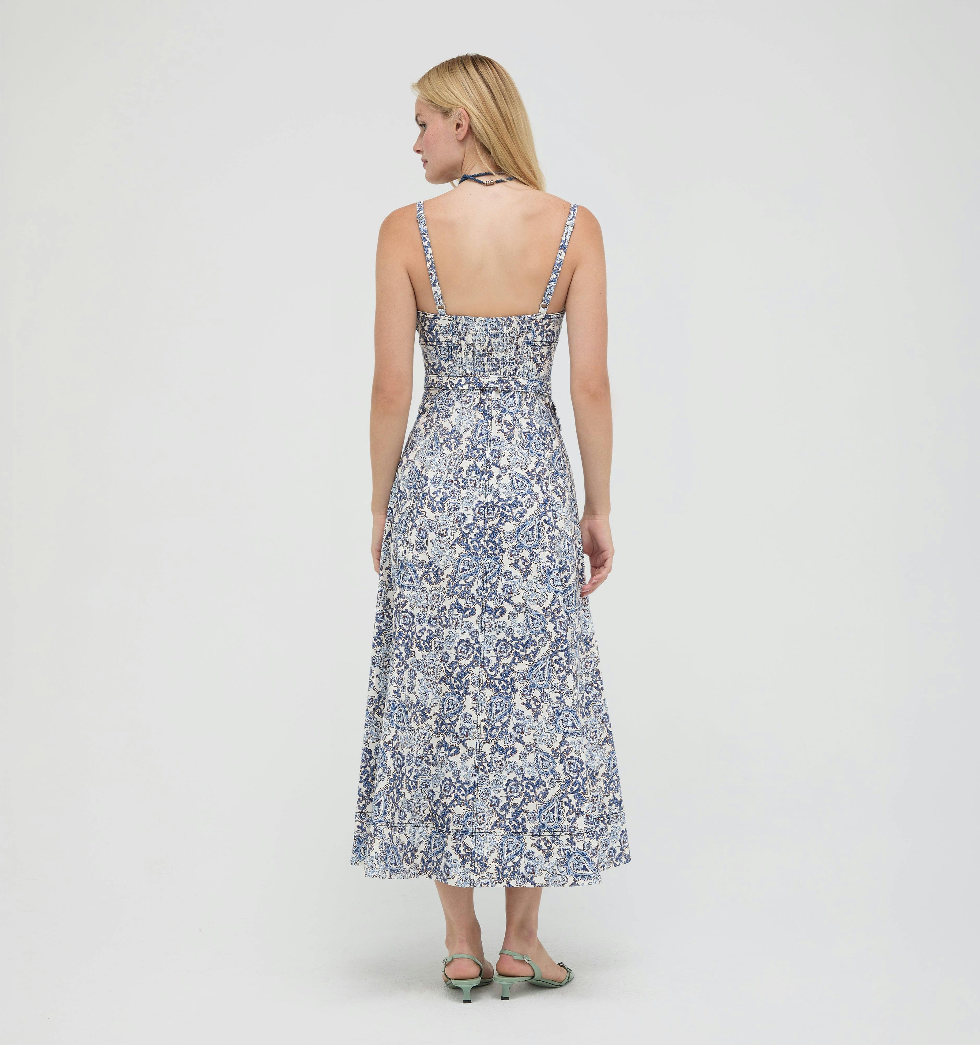 The Fiona Dress -  Chedworth Paisley Blue