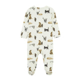 Cotton Stretch Zipper Footed Romper