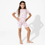 Easter Bunny Pink Bamboo Kids Pajama Short Set