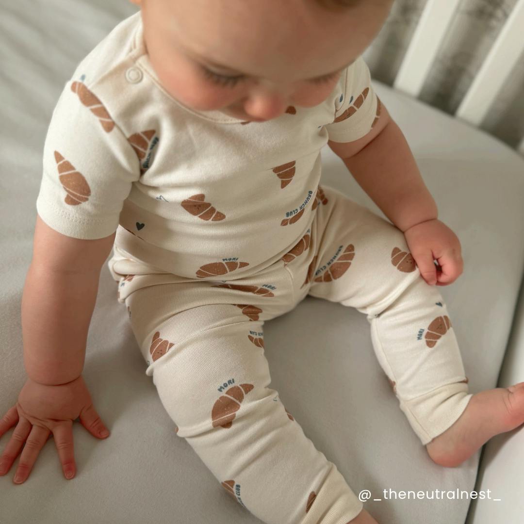 Petit Croissant Short Sleeve Pajama Set