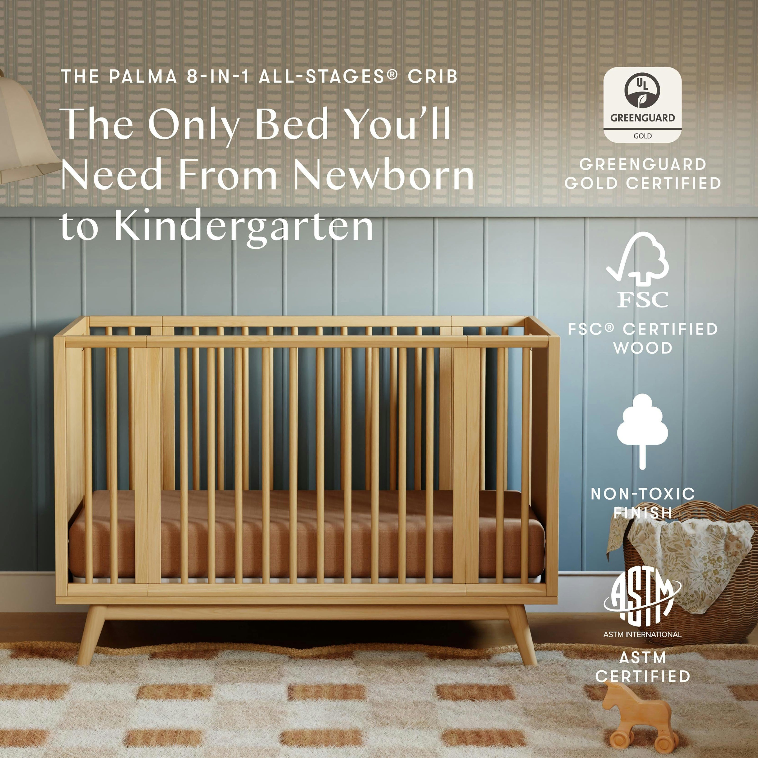 Babyletto Palma 8-in-1 Convertible All-Stages® Crib with Bassinet & Toddler Bed Kits