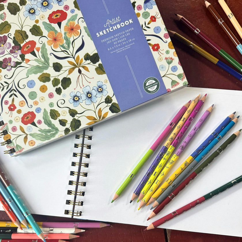 Piece&Love: Double-Sided Colored Pencils - Flora's - 25pc Set