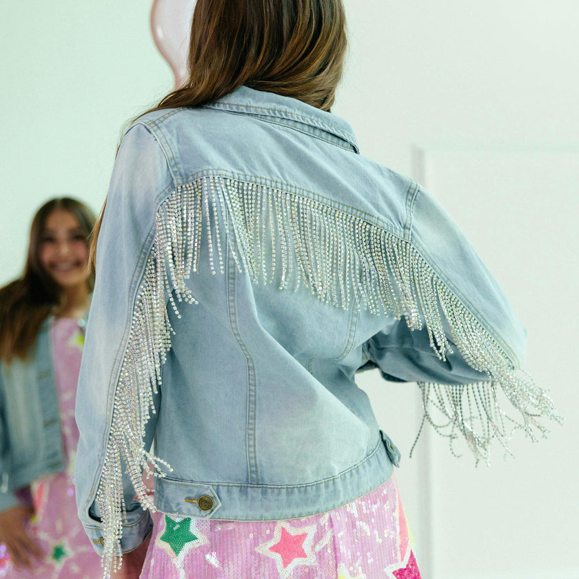 Crystal Tassel Denim Jacket