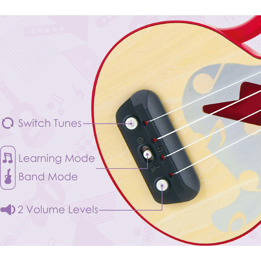 Learn with Lights Toddler Electronic Ukulele in Red