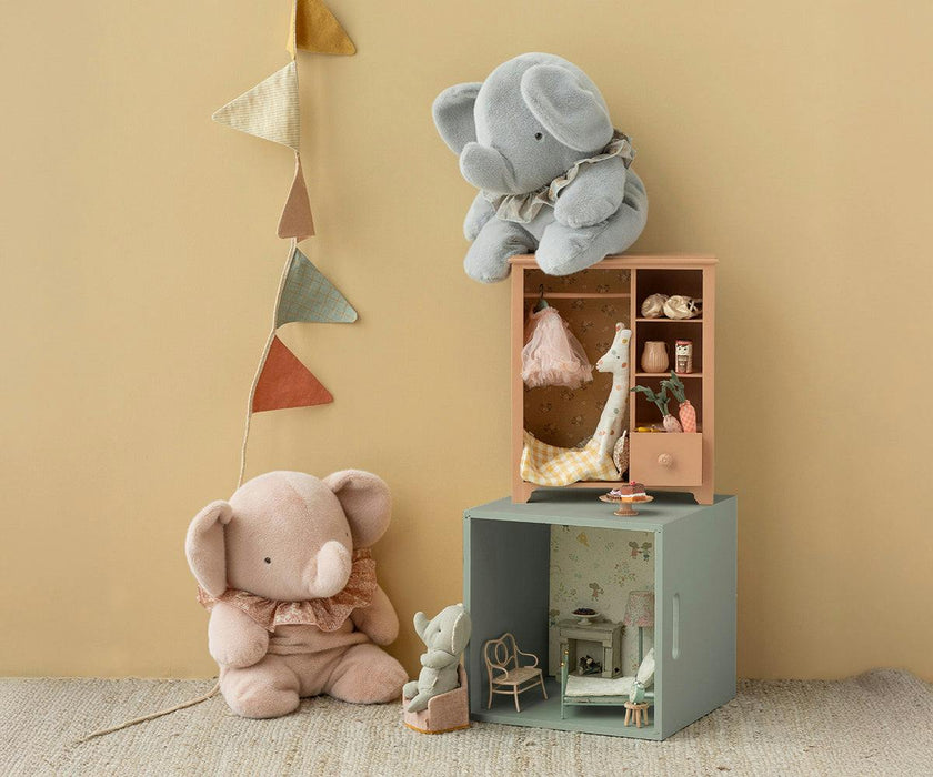 Elephant plush, Big - Blue/grey