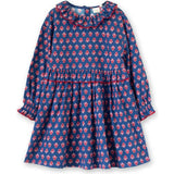 Girls All-Over Print Ruffle Collar Long Sleeve Dress