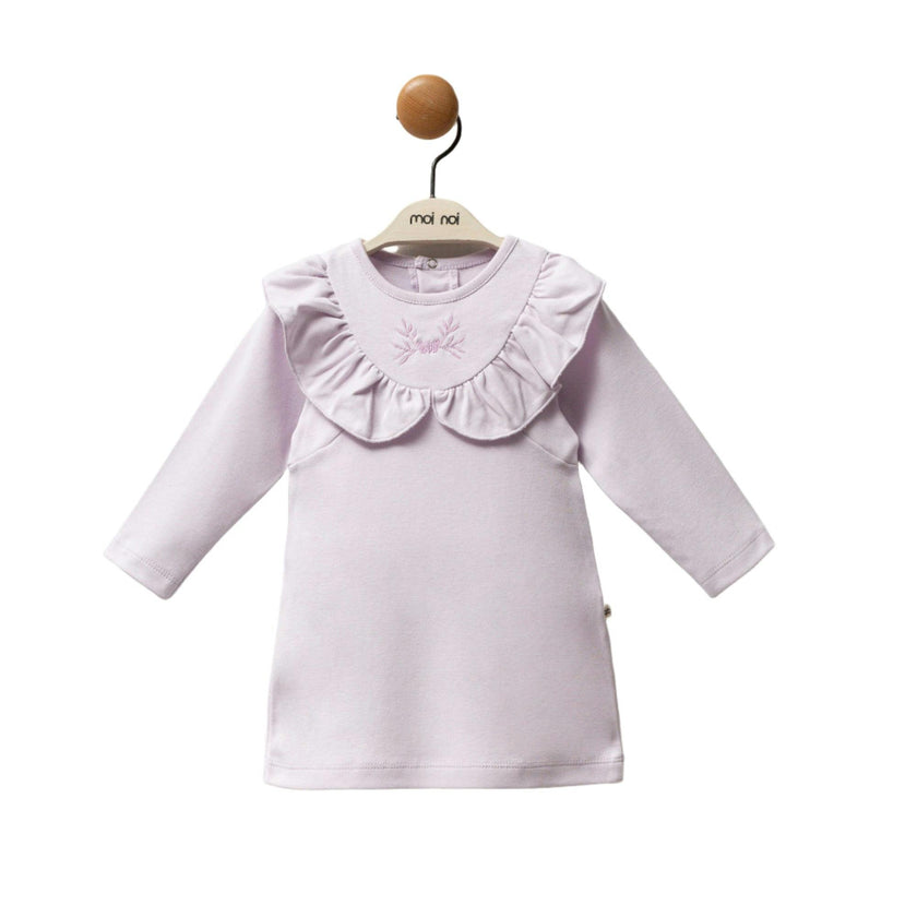 Lilac Butterfly Neckline Ruffle Top