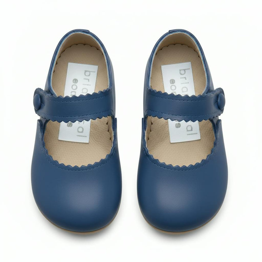 Emma British Pre-Walker Baby Shoes - Cornflower Blue