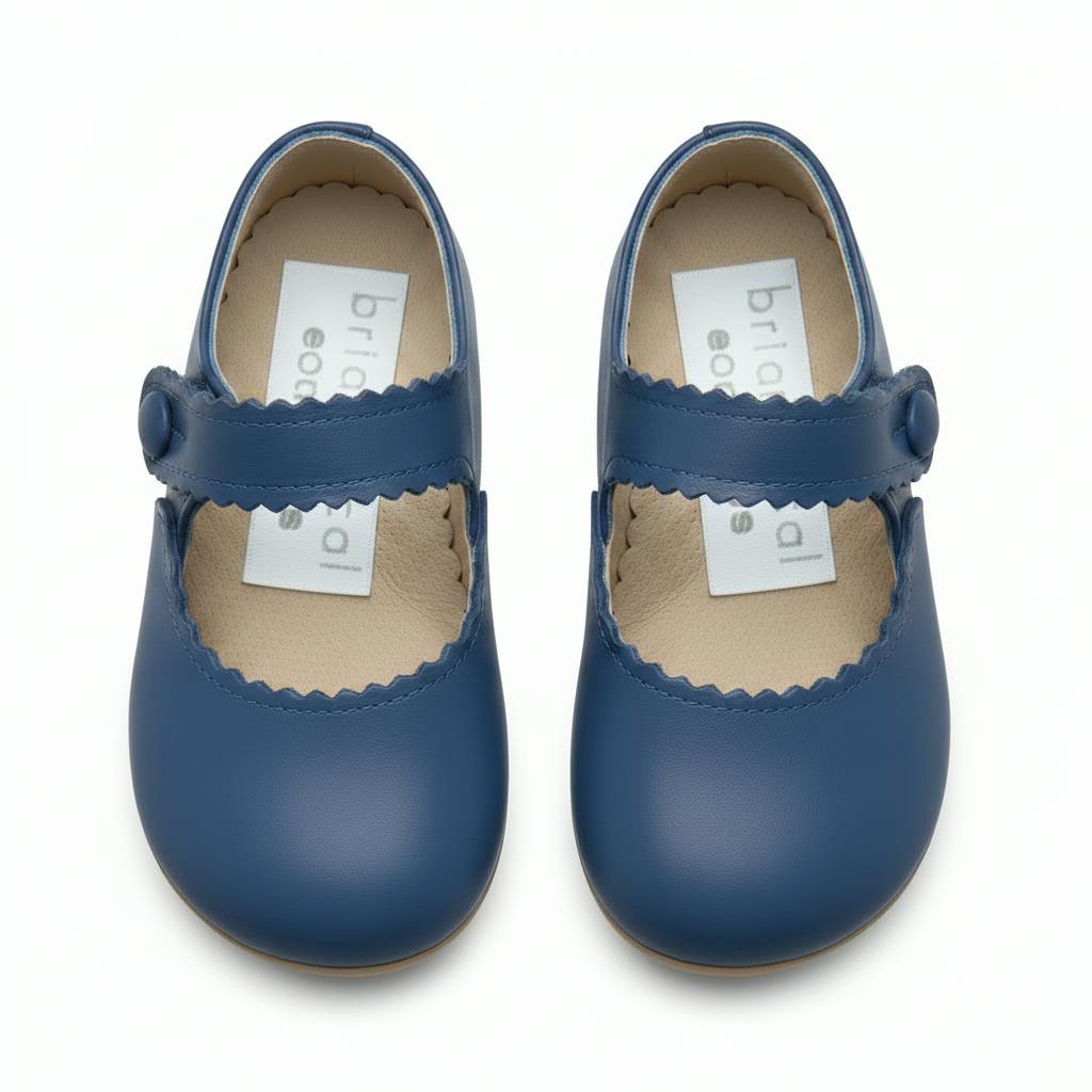 Emma British Pre-Walker Baby Shoes - Cornflower Blue