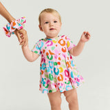Luella Ruffled Twirl Bodysuit Dress