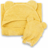 Hooded Towel + Wash Mitt Set Sunshine