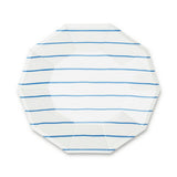 Cobalt Frenchie Striped Large Plates