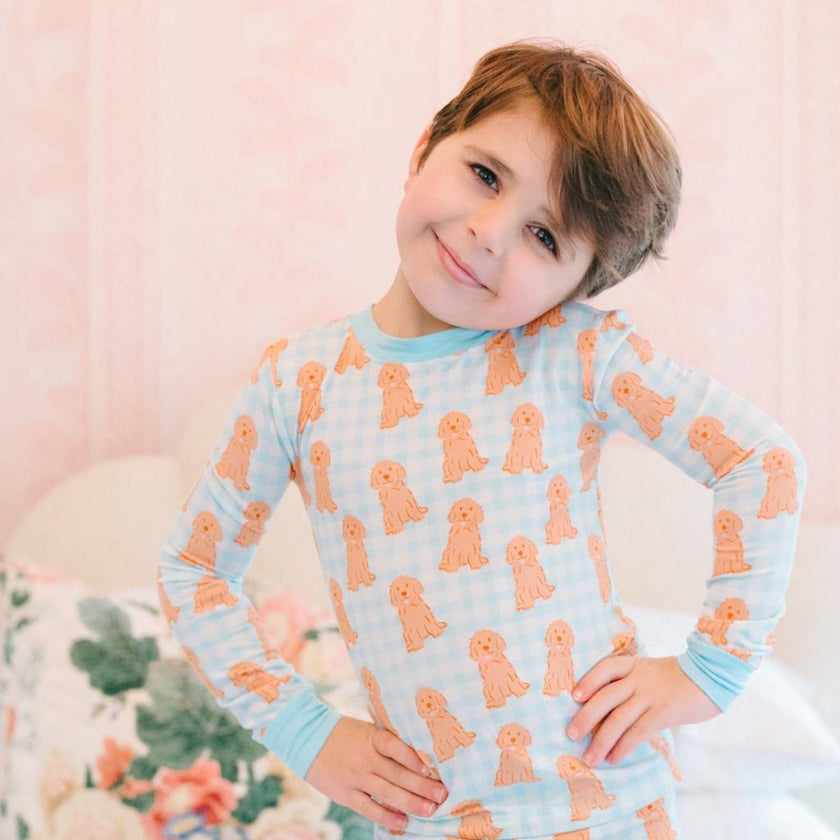 Blue Goldendoodle Bamboo PJ Set