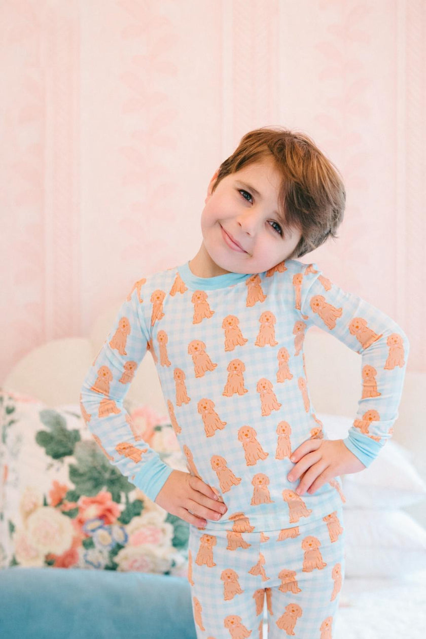Blue Goldendoodle Bamboo PJ Set