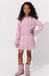 Pink Feather Sweat Suit
