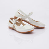 White Glossy Mary Jane Shoes