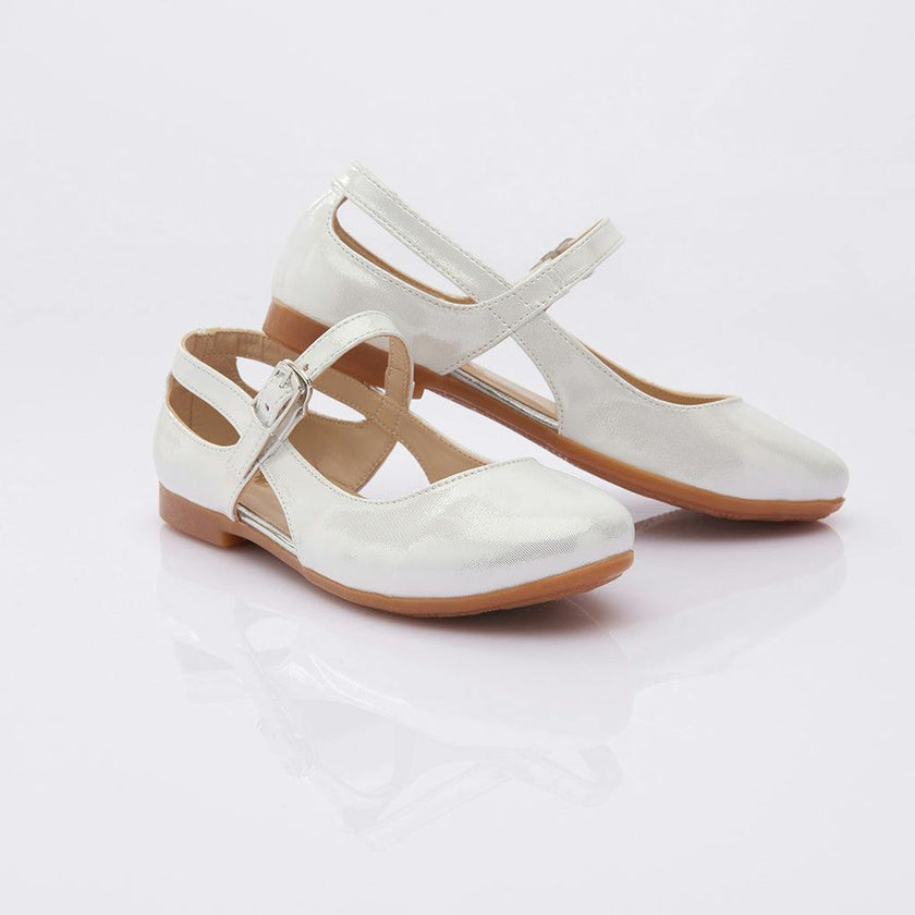 White Glossy Mary Jane Shoes