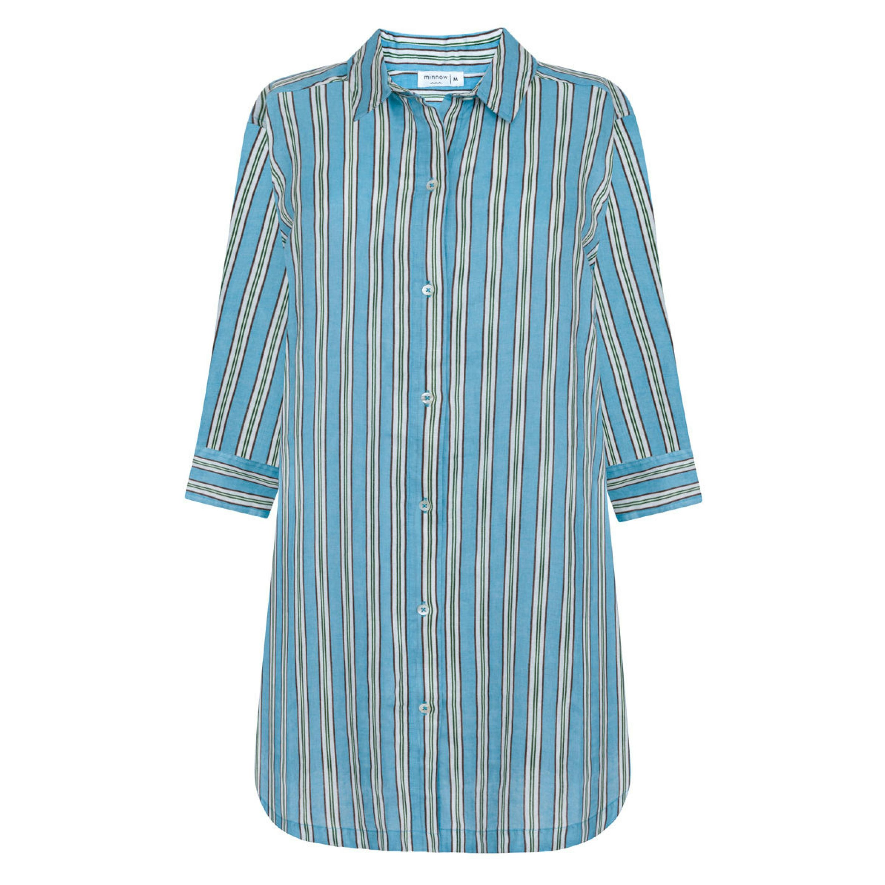 women's isla blue stripe coverup