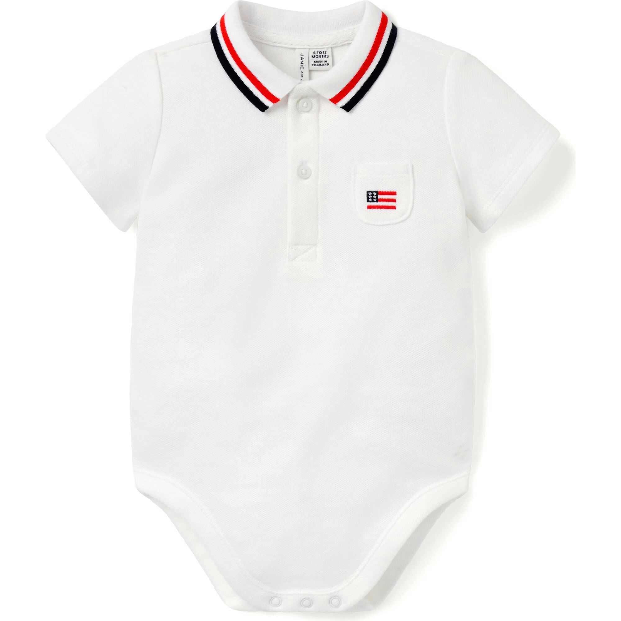 Baby Embroidered Flag Pique Polo Bodysuit