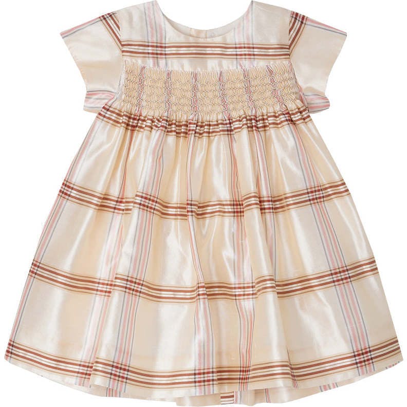 BONPOINT Maruska Baby Dress - Carreaux Ecru