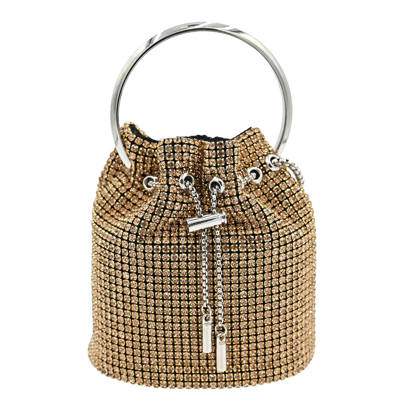 Gold Rhinestone Chain Buckle Purse
