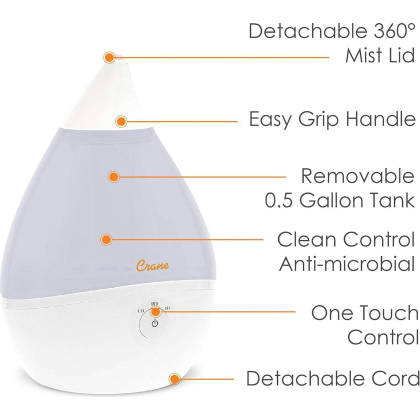 Droplet Cool-Mist Humidifier with Vapor Tray