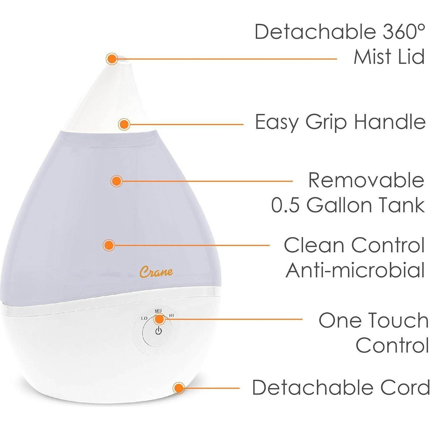 Droplet Cool-Mist Humidifier with Vapor Tray