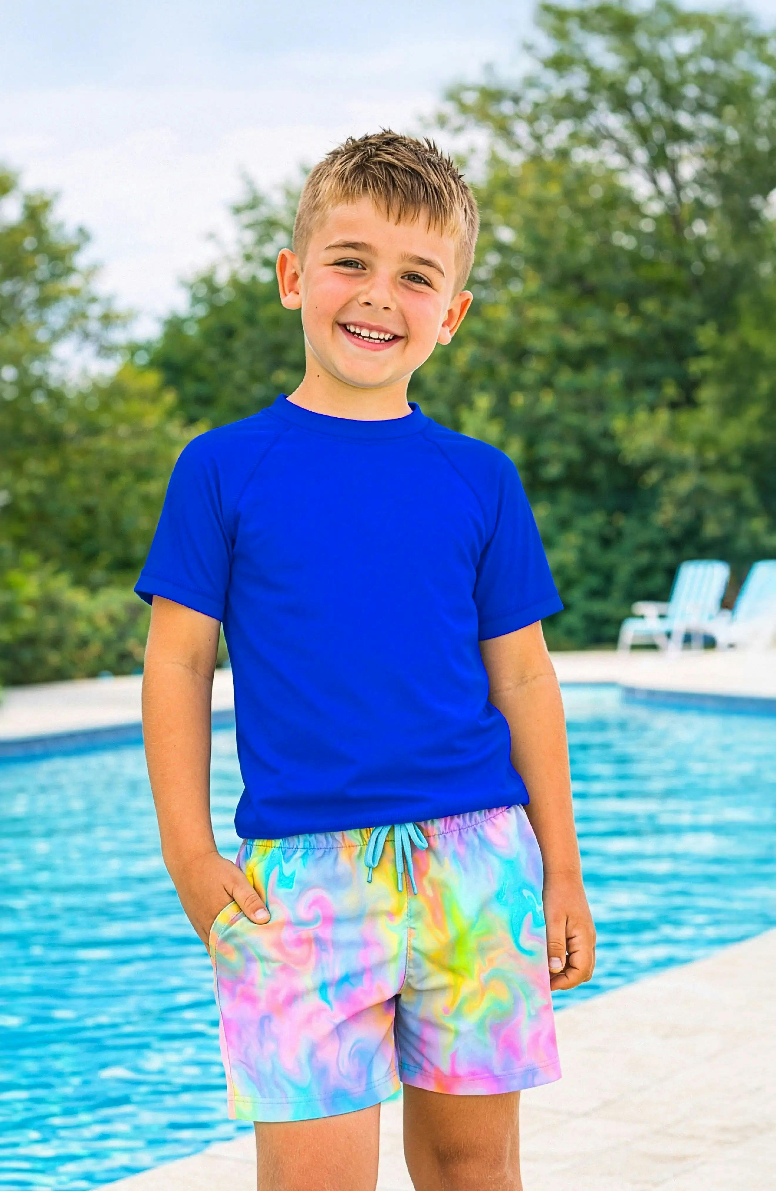 Carson Boys Blue Short Sleeve Rashguard