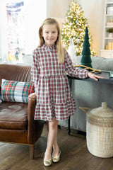 Plaid Shirt Dress with Ruffles