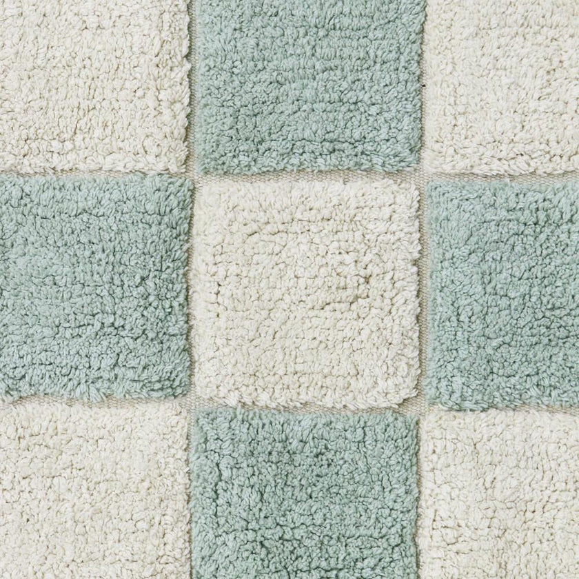 Kitchen Tiles Checkerboard Pattern Washable Rug