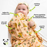 Pounce In Paradise Cheetah Bamboo Swaddle & Beanie Set
