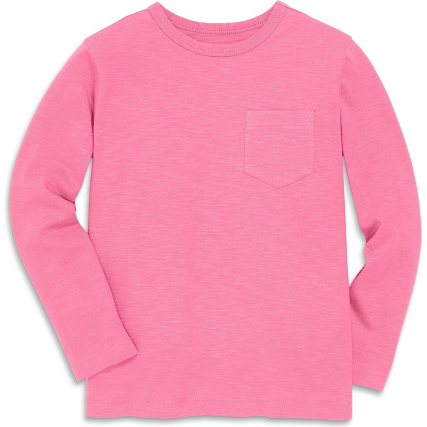 Kids long sleeve slub pocket tee