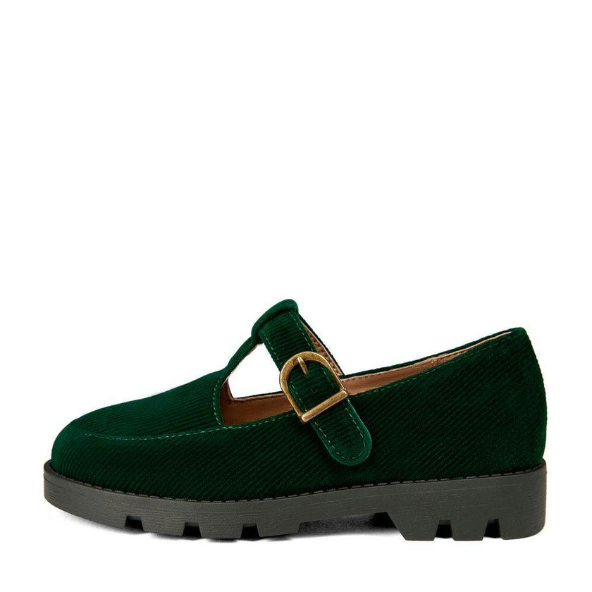 Berta Ribbed Velvet Mary Janes