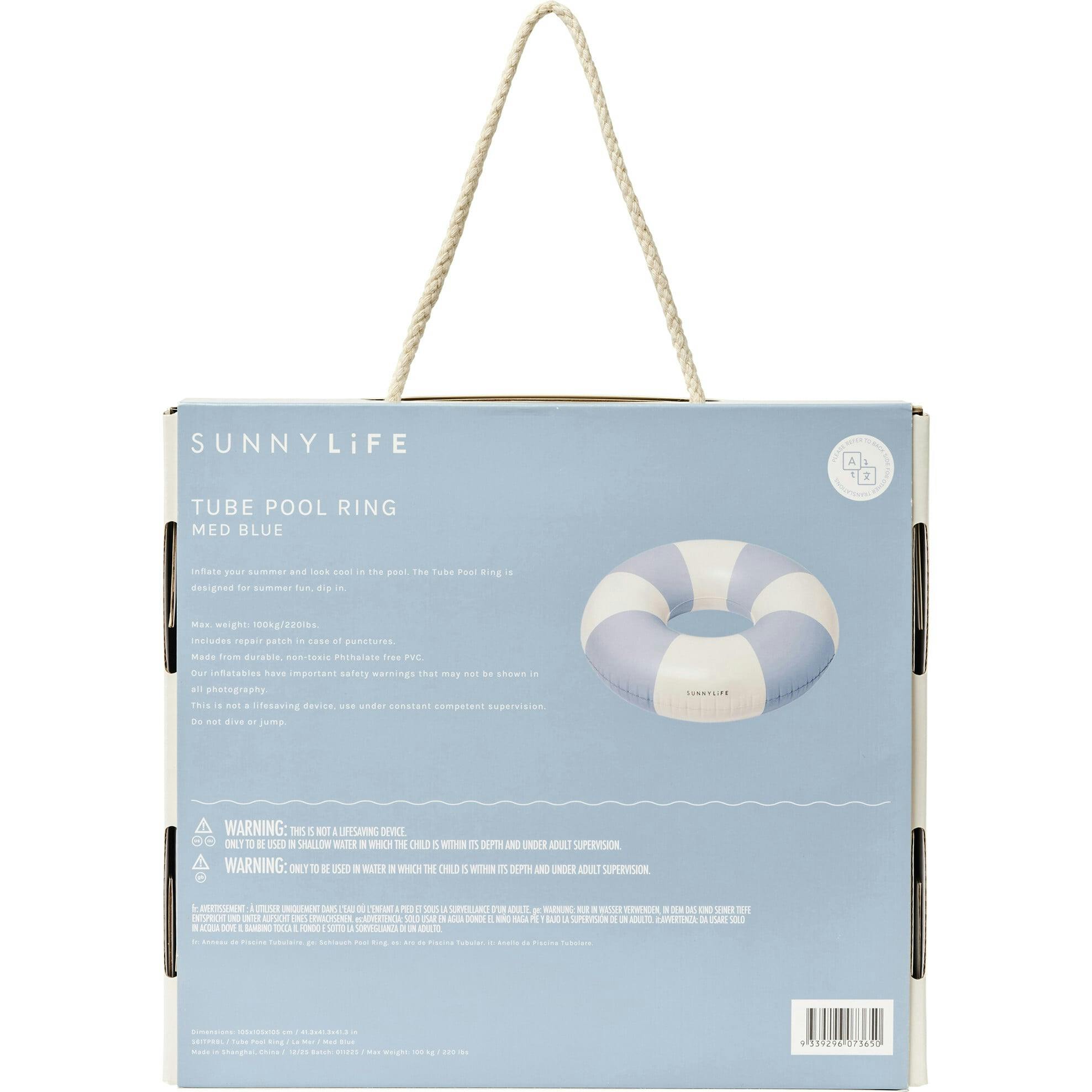 Tube Pool Ring: La Mer Med Blue Stripe