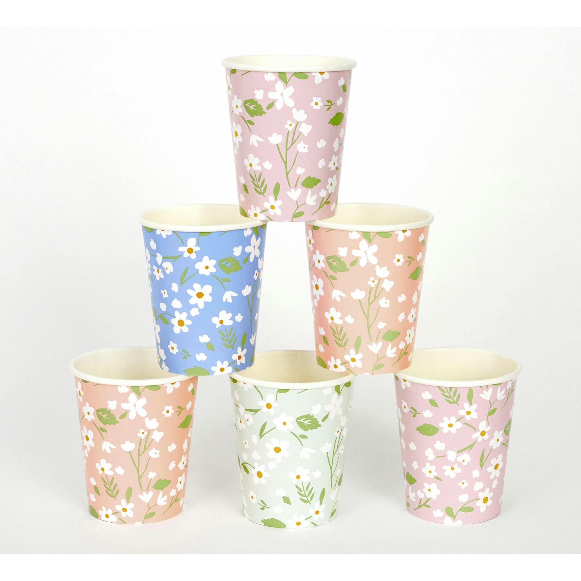Set of 12 Ditsy Floral Cups